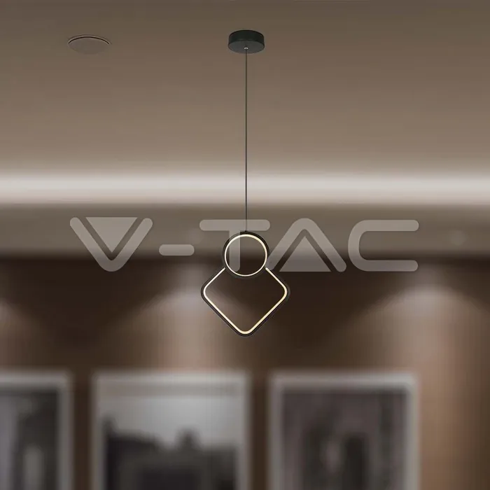 V-TAC VT-14999 LED Осветител 12W Висящ Геометрик 280 x 1800мм Черен 4000К