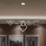 V-TAC VT-15338 LED Осветител 12W Висящ Геометрик 280 x 1800мм Бял 4000К