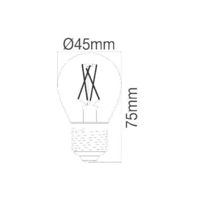 VITO 1514550 ЛЕД Филаментна Лампа LEDISONE-2-CLEAR MINI GLOBE G45 4W 520Lm E27 2700K