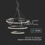 V-TAC VT-15345 LED Осветител 46W Висящ 40*60*80*150CM Черно Тяло 3000K