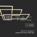 V-TAC VT-15347 LED Осветител 47W За Таван (L90xW67x9см) 3000K Черно Тяло