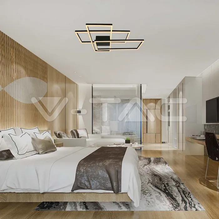 V-TAC VT-15347 LED Осветител 47W За Таван (L90xW67x9см) 3000K Черно Тяло