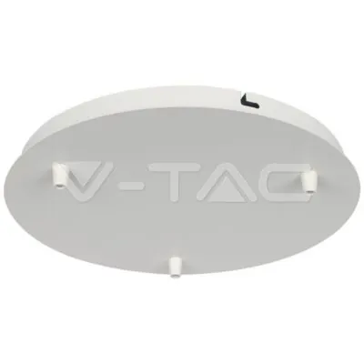 V-TAC VT-15350 Основа Стомана D300*H25mm 3 Отвора Бял Мат