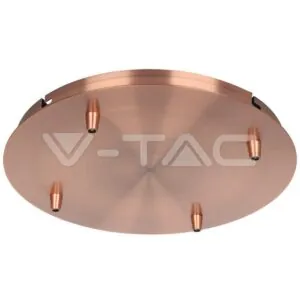 V-TAC VT-15351 Основа Стомана D300*H25mm 5 Отвора Червена Мед