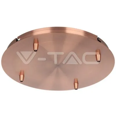 V-TAC VT-15351 Основа Стомана D300*H25mm 5 Отвора Червена Мед