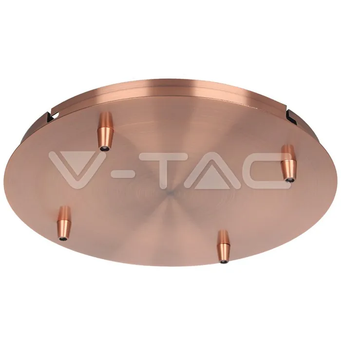 V-TAC VT-15351 Основа Стомана D300*H25mm 5 Отвора Червена Мед
