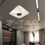 V-TAC VT-15356 150W LED Осветител За Таван (50*50*7CM) CCT: 3000K+6000K Димираща + Дистанционно