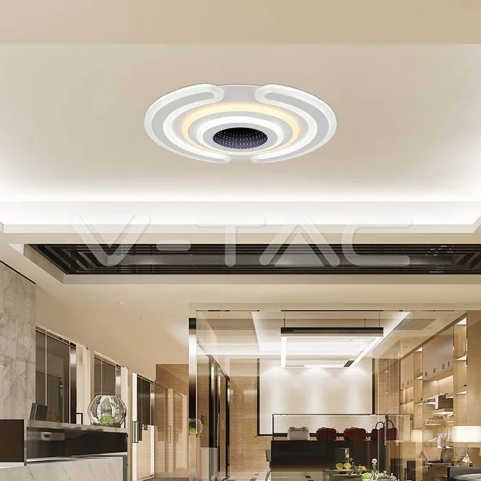 V-TAC VT-15358 95W LED Осветител За Таван (52*5CM) CCT: 3000K+6000K Димираща + Дистанционно