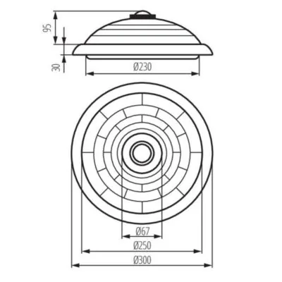 Kanlux 18120 Плафониера със сменяем източник на светлина FOGLER DL E27 220V IP20
