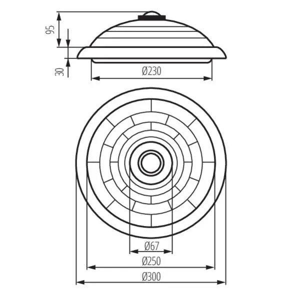 Kanlux 18120 Плафониера със сменяем източник на светлина FOGLER DL E27 220V IP20