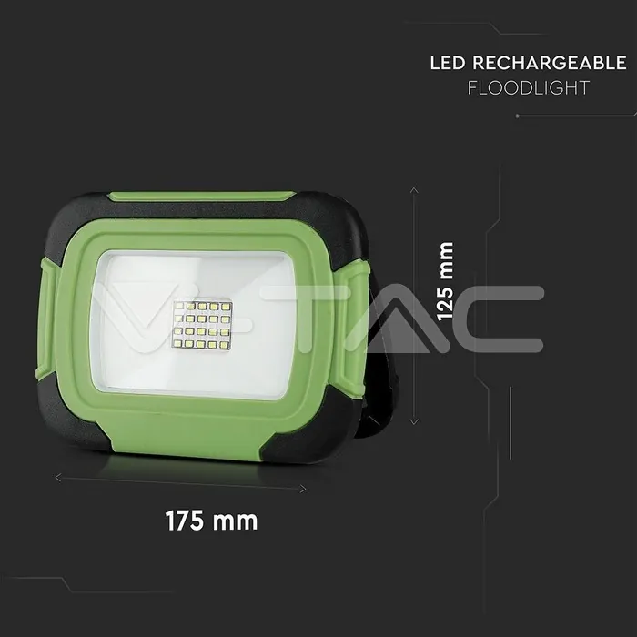 V-TAC VT-20037 10W LED Прожектор SAMSUNG Чип Презаредим USB + SOS Функция IP44 4000K