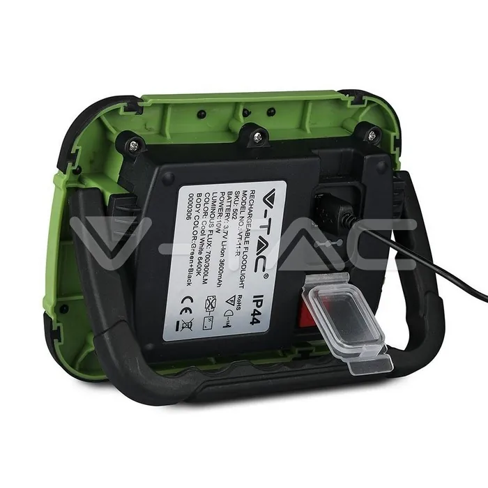 V-TAC VT-20037 10W LED Прожектор SAMSUNG Чип Презаредим USB + SOS Функция IP44 4000K