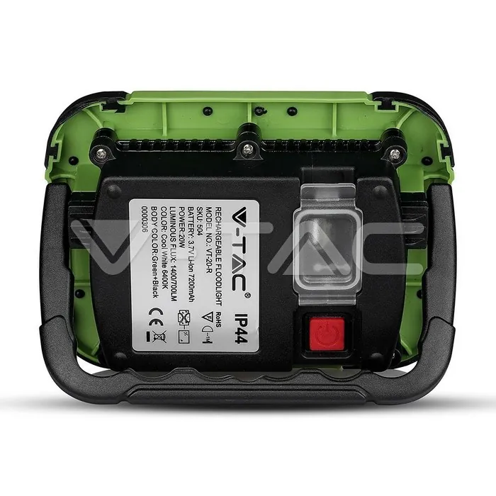 V-TAC VT-20039 20W LED Прожектор SAMSUNG Чип Презаредим USB + SOS Функция IP44 4000K