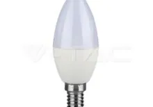 V-TAC VT-20187 LED Крушка - SAMSUNG Чип 5.5W E14 C37 Кендъл Димираща 6400K