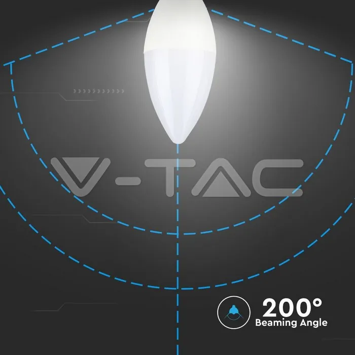 V-TAC VT-20186 LED Крушка SAMSUNG Чип 5.5W E14 C37 Кендъл Димиращ 4000K