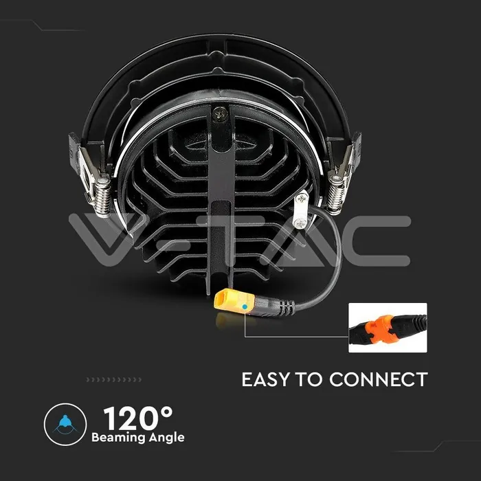 V-TAC VT-20059 LED Луна SAMSUNG Чип - 30W Рефлоктор COB Черна 6400К