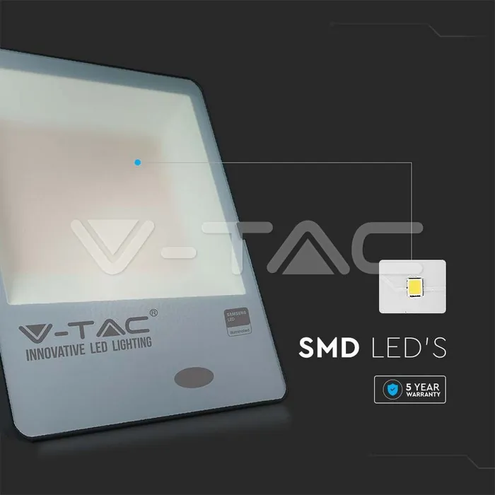V-TAC VT-20178 150W LED Прожектор Със Светлинен Сензор SAMSUNG Чип Черно Тяло 3000K 100 lm/W