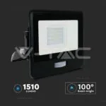 V-TAC VT-20261 20W LED Прожектор PIR Сензор SAMSUNG Чип Черно Тяло 6500K