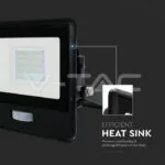 V-TAC VT-20261 20W LED Прожектор PIR Сензор SAMSUNG Чип Черно Тяло 6500K