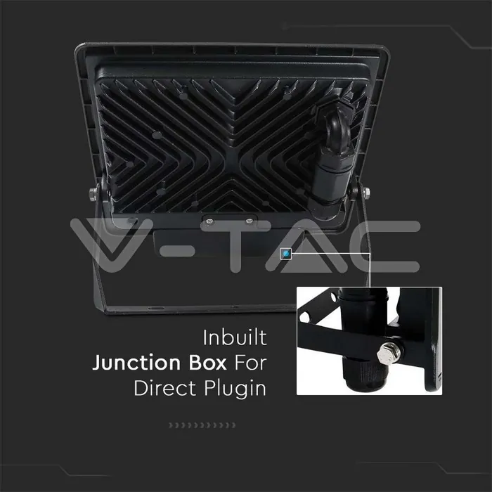 V-TAC VT-20266 50W LED Прожектор PIR Сензор SAMSUNG Чип Черно Тяло 4000K