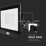 V-TAC VT-20266 50W LED Прожектор PIR Сензор SAMSUNG Чип Черно Тяло 4000K