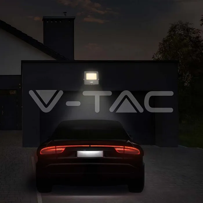 V-TAC VT-20269 10W LED Прожектор PIR Сензор SAMSUNG Чип Бяло Тяло 4000K