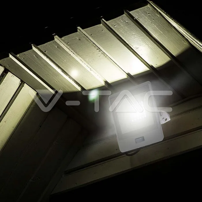 V-TAC VT-20269 10W LED Прожектор PIR Сензор SAMSUNG Чип Бяло Тяло 4000K