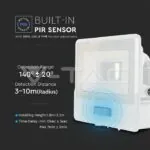 V-TAC VT-20269 10W LED Прожектор PIR Сензор SAMSUNG Чип Бяло Тяло 4000K