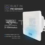 V-TAC VT-20276 30W LED Прожектор PIR Сензор SAMSUNG Чип Бяло Тяло 6500K