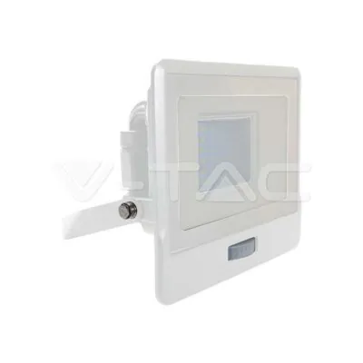 V-TAC VT-20275 30W LED Прожектор PIR Сензор SAMSUNG Чип Бяло Тяло 4000K