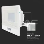 V-TAC VT-20276 30W LED Прожектор PIR Сензор SAMSUNG Чип Бяло Тяло 6500K