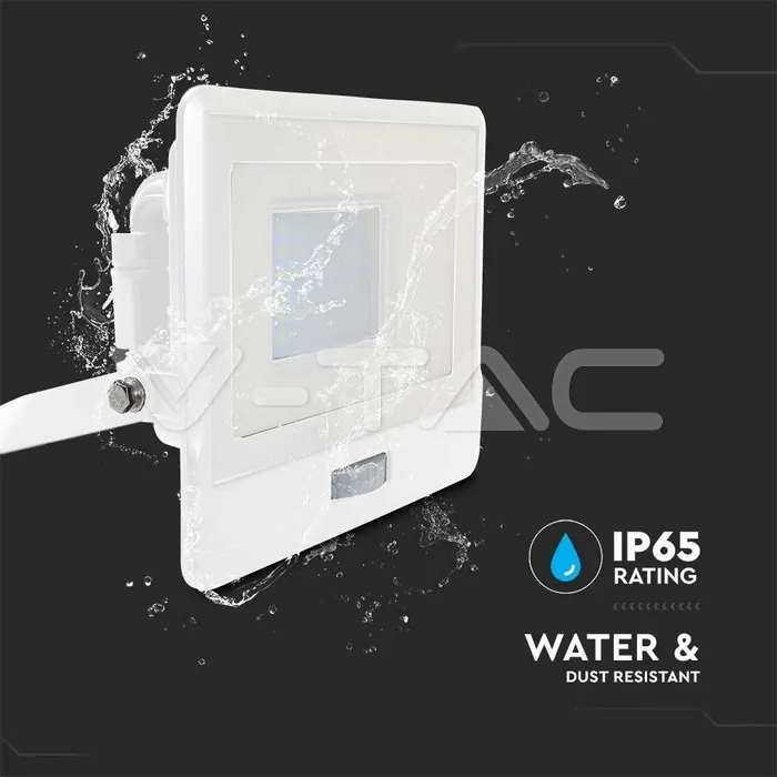 V-TAC VT-20276 30W LED Прожектор PIR Сензор SAMSUNG Чип Бяло Тяло 6500K