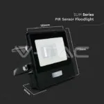 V-TAC VT-20282 10W LED Прожектор PIR Сензор SAMSUNG Чип Черно Тяло 6400K 1М Кабел