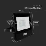 V-TAC VT-20283 20W LED Прожектор PIR Сензор SAMSUNG Чип Черно Тяло 3000K 1М Кабел