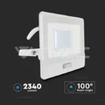 V-TAC VT-20300 30W LED Прожектор PIR Сензор SAMSUNG Чип Бяло Тяло 6400K 1М Кабел