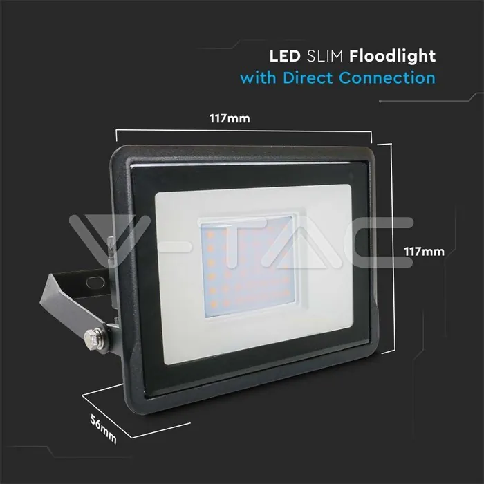 V-TAC VT-20311 30W LED Прожектор SAMSUNG Чип Черно Тяло 4000K