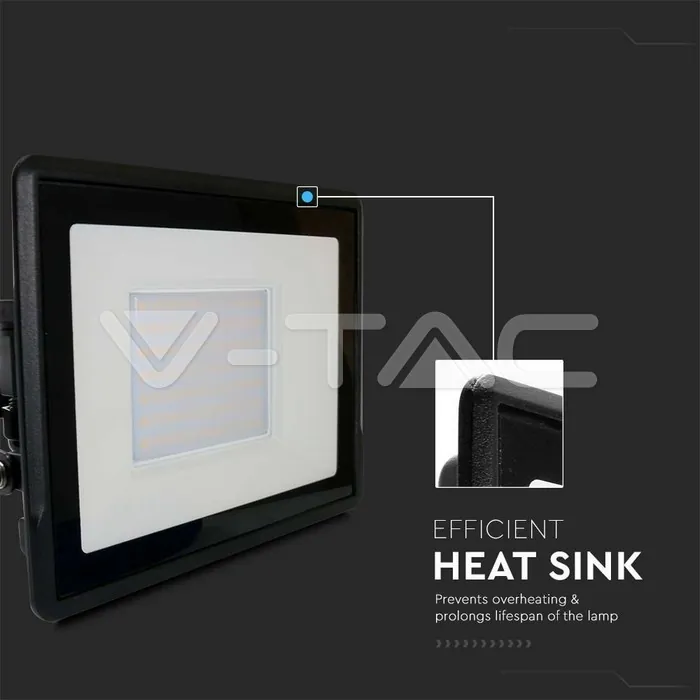 V-TAC VT-20313 50W LED Прожектор SAMSUNG Чип Черно Тяло 3000K