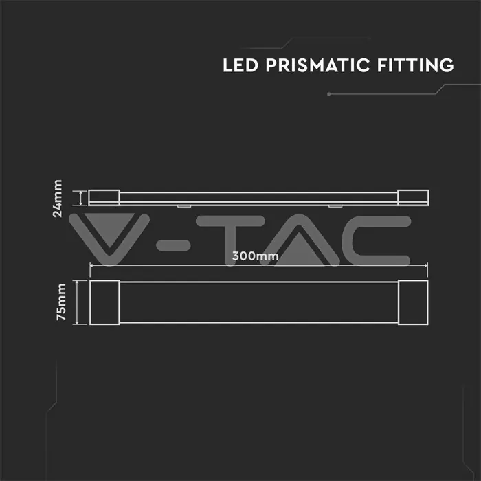 V-TAC VT-20344 10W LED Линейно Тяло SAMSUNG Чип 30см 100 lm/W 3000K