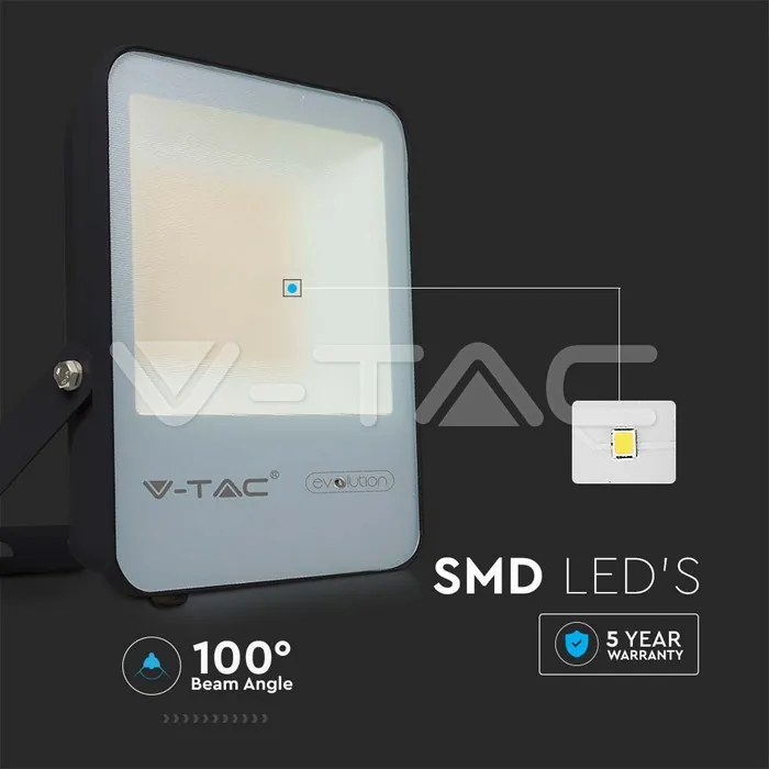 V-TAC VT-20454 100W LED Прожектор G8 Черно Тяло 6500K 185 lm/W
