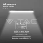 V-TAC VT-20468 LED Влагозащитени Тяло SAMSUNG Чип 120см 36W Сензор Стоманен Клип 4000К