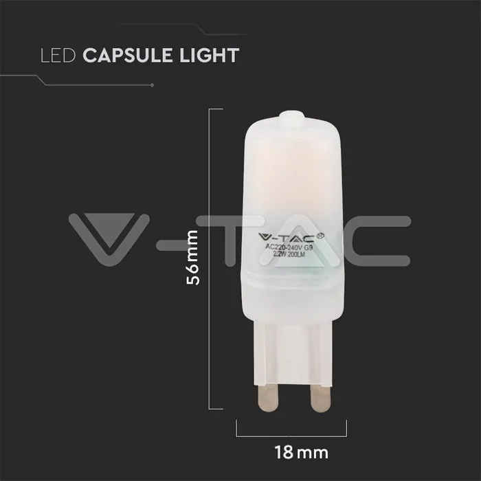 V-TAC VT-20479 LED Крушка - SAMSUNG ЧИП 2.2W G9 4000K