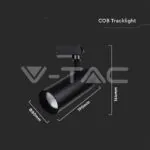 V-TAC VT-20486 35W LED Прожектор Релсов Монтаж SAMSUNG CHIP Черен 4000K