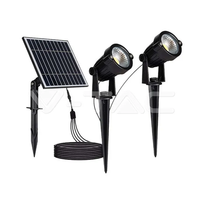 V-TAC VT-20488 2*1.2W Соларно Градиснко Колче Черно Тяло IP65