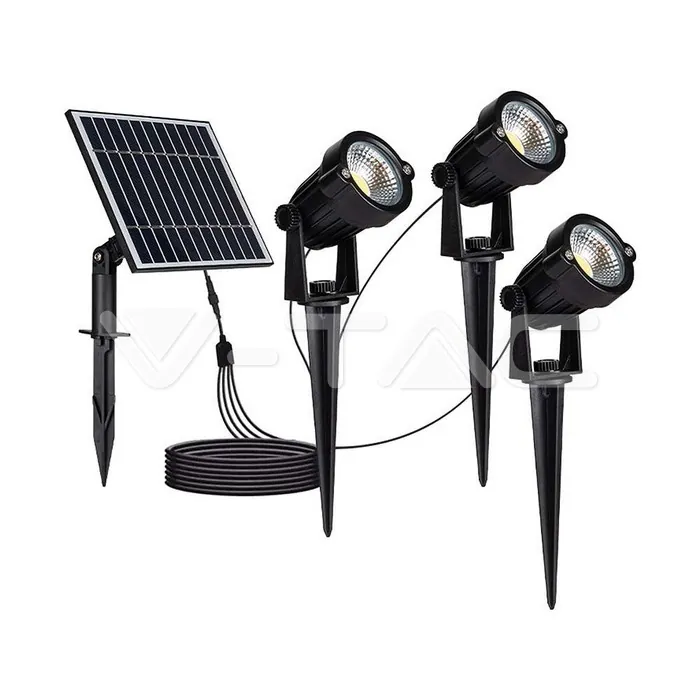 V-TAC VT-20489 3*1.2W Соларно Градиснко Колче Черно Тяло IP65