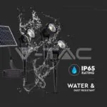 V-TAC VT-20489 3*1.2W Соларно Градиснко Колче Черно Тяло IP65