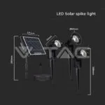 V-TAC VT-20489 3*1.2W Соларно Градиснко Колче Черно Тяло IP65
