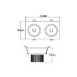 Vito 2101210 Панел с 2 ЛЕД Луни За Вграждане PAN-2 2x5W 6000K IP20 10W 220V