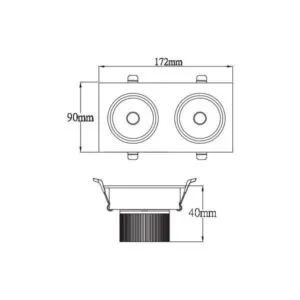 Vito 2101210 Панел с 2 ЛЕД Луни За Вграждане PAN-2 2x5W 6000K IP20 10W 220V