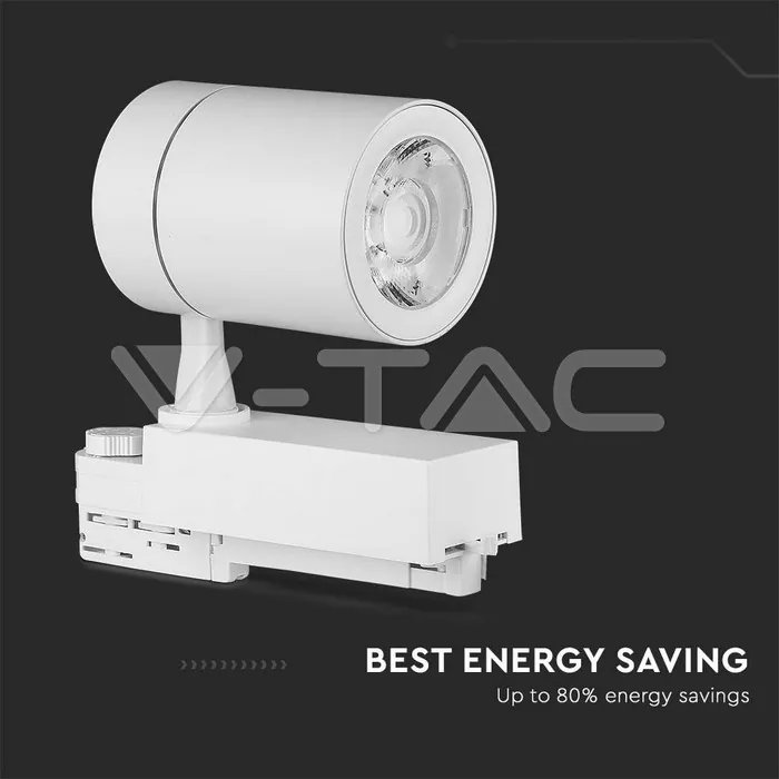 V-TAC VT-211256 35W LED Прожектор Релсов Монтаж Бяло Тяло 4000K