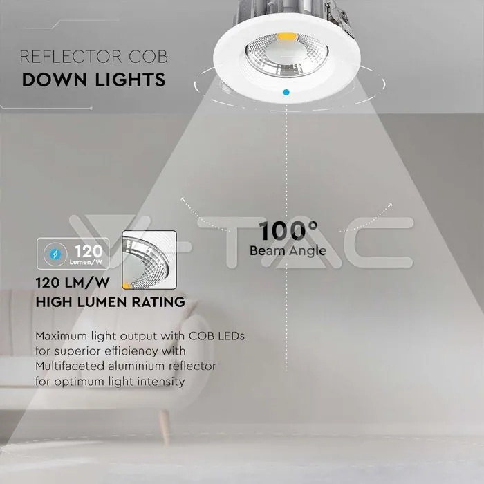 V-TAC VT-211280 40W СОВ Луна Кръгла A++ 120lm/W 6500K